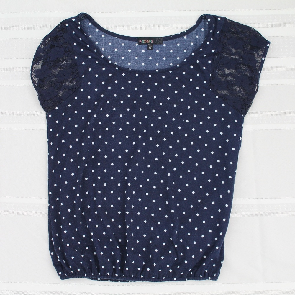 Junior polka-dot lace shirt